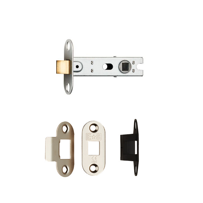 64Mm Bolt-Through Tubular Latch - 8Mm Follower - Nickel Plated - Radius - Nickel Plated 64mm