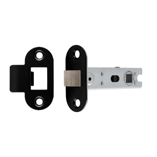 76Mm Bolt-Through Tubular Latch - 8Mm Follower - Radius - Matt Black