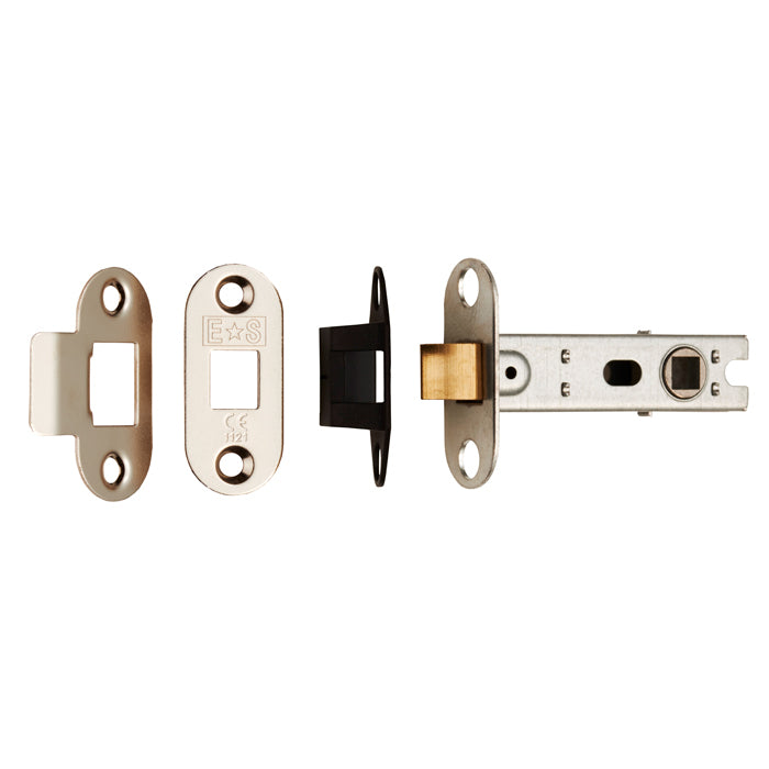 76Mm Bolt-Through Tubular Latch - 8Mm Follower - Nickel Plated - Radius - Nickel Plated 76mm