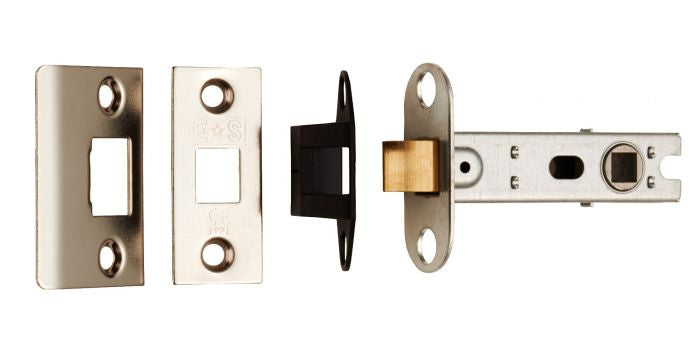 76Mm Bolt-Through Tubular Latch - 8Mm Follower - Nickel Plated - Square - Nickel Plated 76mm