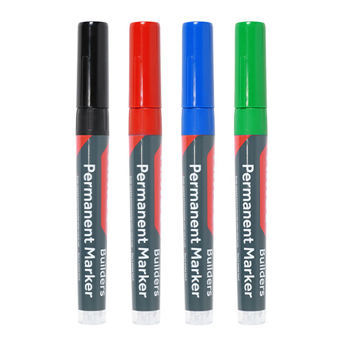 TIMCO Builders Permanent Markers Twin Pack Chisel Tip Black - Chisel Tip