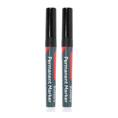 TIMCO Builders Permanent Markers Twin Pack Black - Fine Tip — Trade Pack
