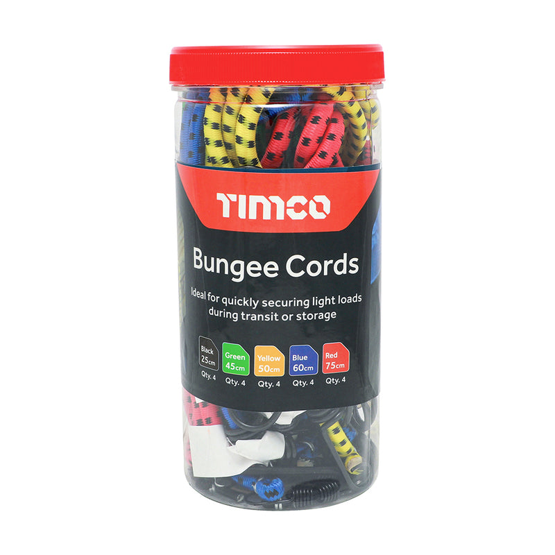 TIMCO Bungee Cords with Laminated Hook Mixed Pack — Tube