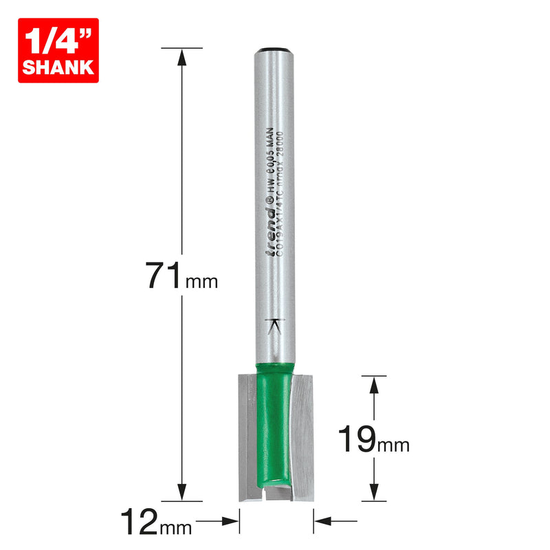 Trend C019AX1/4TC Router Cutter Bit 12mm x 19mm