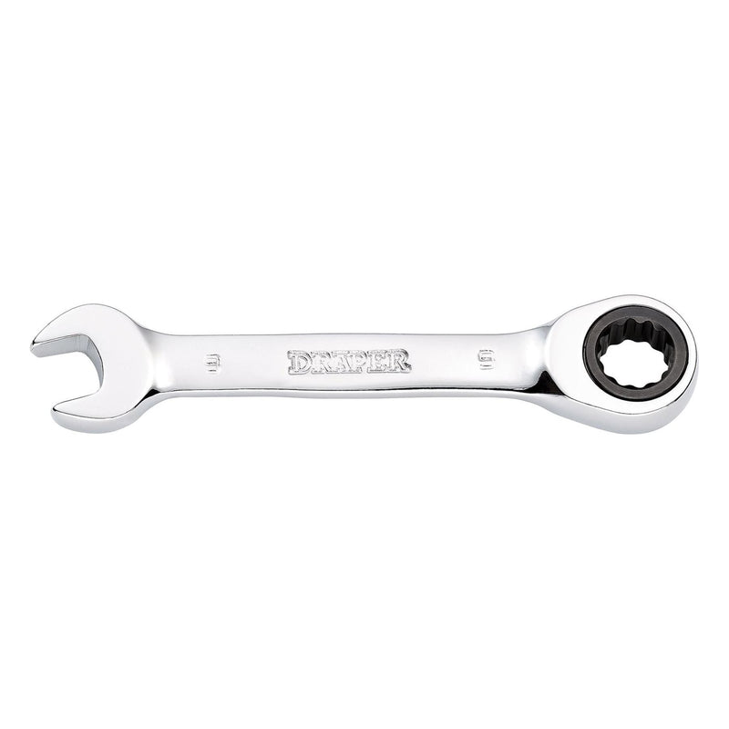 Draper Draper HI-TORQ Metric Stubby Ratchet Combination Spanner, 9mm Draper - Town Tools
