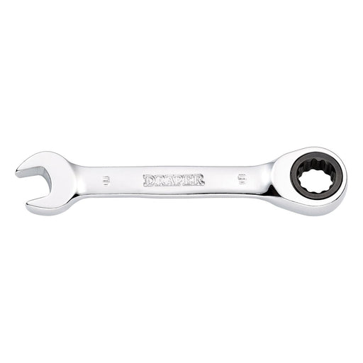 Draper Draper HI-TORQ Metric Stubby Ratchet Combination Spanner, 9mm Draper - Town Tools