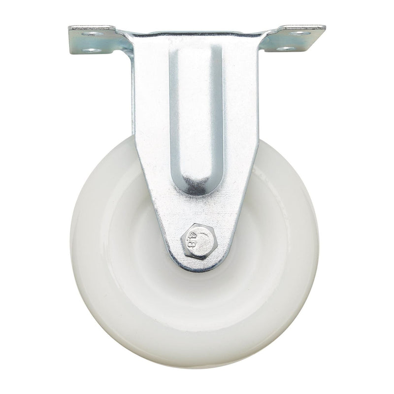 Draper Fixed Plate Fixing Nylon Wheel, 100mm Diameter, S.W.L. 125kg Draper - Town Tools