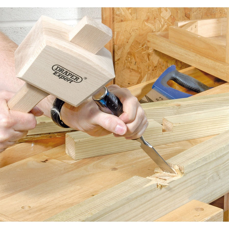 Draper Soft Grip Pound Thru Bevel Edge Wood Chisel, 25 x 140mm 24408 Draper - Town Tools 