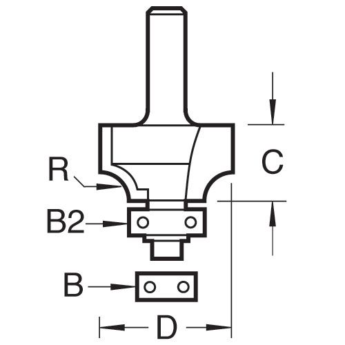 Trend C075AX1/4TC Rounding Over Router Bit 6mm Radius