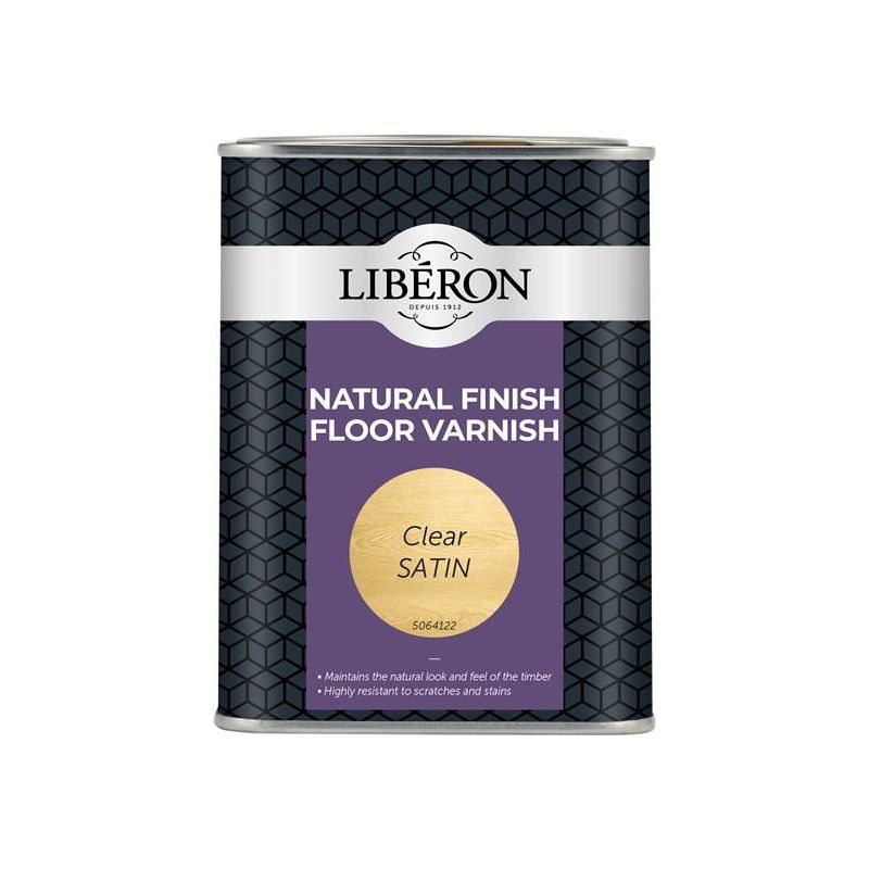 Liberon Natural Finish Floor Varnish Clear Satin 1 litre Liberon - RockBottom Northampton