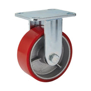 Fixed Plate Fixing Heavy Duty Polyurethane Wheel, 125mm Diameter, S.W.L. 300kg Draper - Town Tools