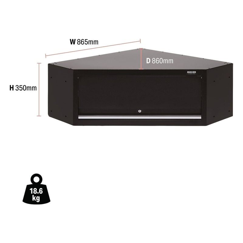 Draper BUNKER Modular Corner Wall Cabinet, 865mm 33201 Draper - Town Tools 