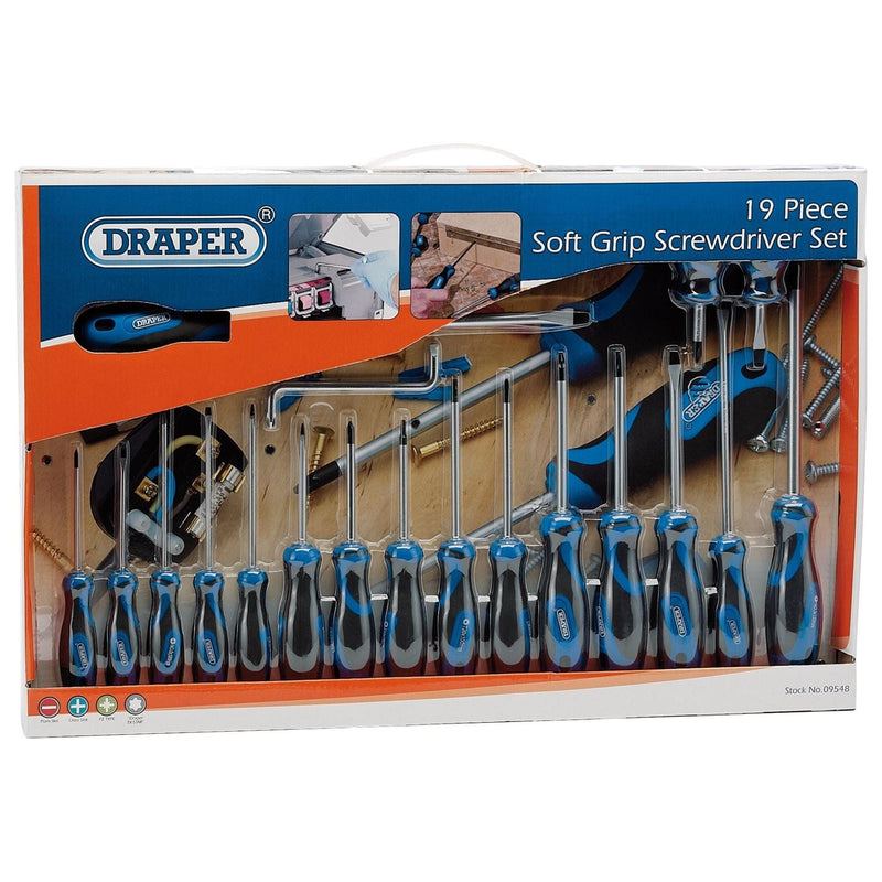 Draper Soft Grip Screwdriver Set (19 Piece) 09548 Draper - Town Tools 