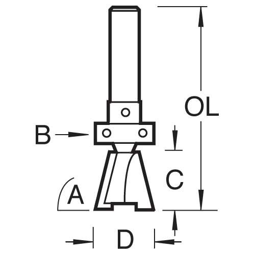 Trend C162AX1/4TC Dovetail Router Bit 15mm