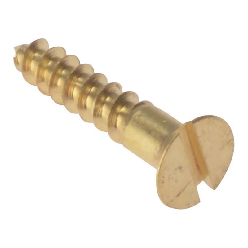 Forgefix Wood Screw Slotted CSK Solid Brass 5/8in x 4 Box 200 ForgeFix - RockBottom Northampton