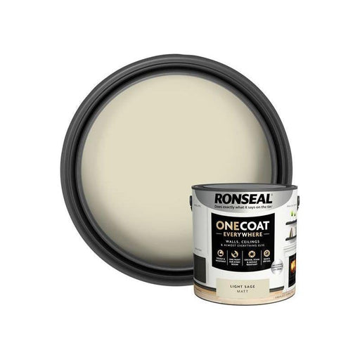 Ronseal One Coat Everywhere Interior Paint Light Sage Matt 2.5 litre Ronseal - RockBottom Nothampton