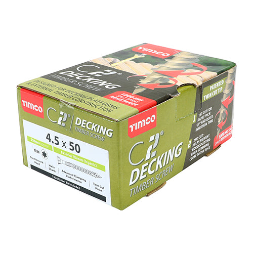TIMCO C2 Deck-Fix Premium Countersunk Green Decking Screws — Box