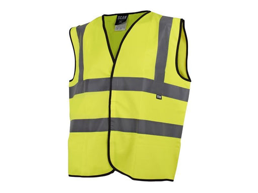 Scan Hi-Vis Waistcoat Yellow - XL (48in) (Pack of 80) Scan - RockBottom Nothampton