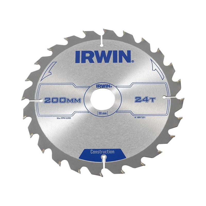 Irwin® Construction Circular Saw Blade 200 x 30mm x 24T ATB IRWIN® - RockBottom Northampton