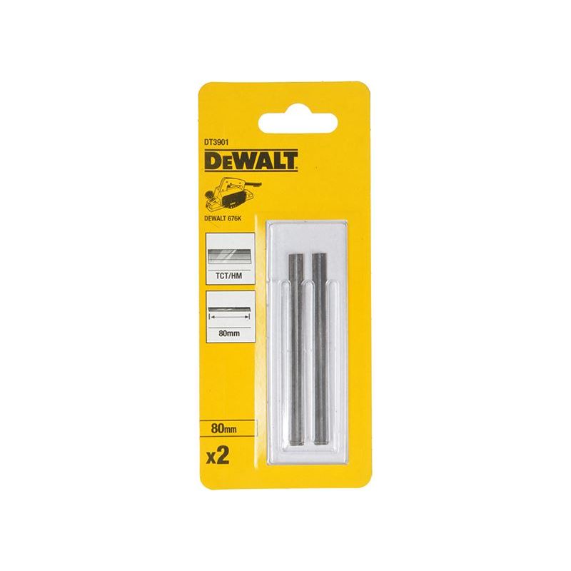 Dewalt Power Tools DT3901 TCT Reversible Planer Blades 80mm (Pack 2) DeWALT Power Tools - RockBottom Northampton