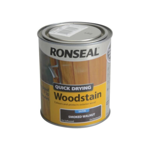 Ronseal Quick Drying Woodstain Satin Smoked Walnut 750ml Ronseal - RockBottom Nothampton