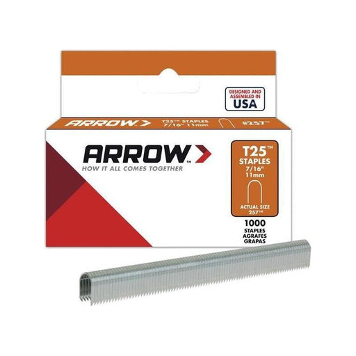 Arrow T25 Staples 11mm (7/16in) (Box 1000) Arrow - RockBottom Northampton 