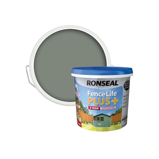 Ronseal Fence Life Plus+ Sage 5 litre Ronseal - RockBottom Nothampton