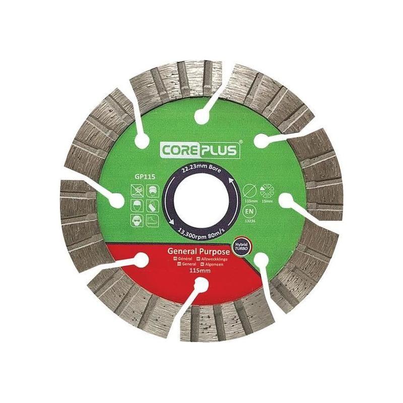 Coreplus GP115 General-Purpose Hybrid Turbo Diamond Blade 115mm CorePlus - RockBottom Northampton