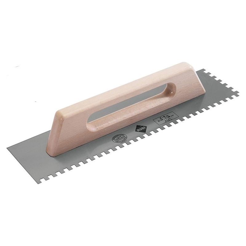 Rubi Tiling Tools Notched Steel Trowel Wooden Handle 19in RUBI TILING TOOLS - RockBottom Nothampton