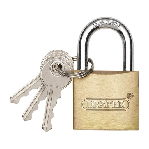 Draper Brass Cylinder Padlock, 30mm Draper - Town Tools