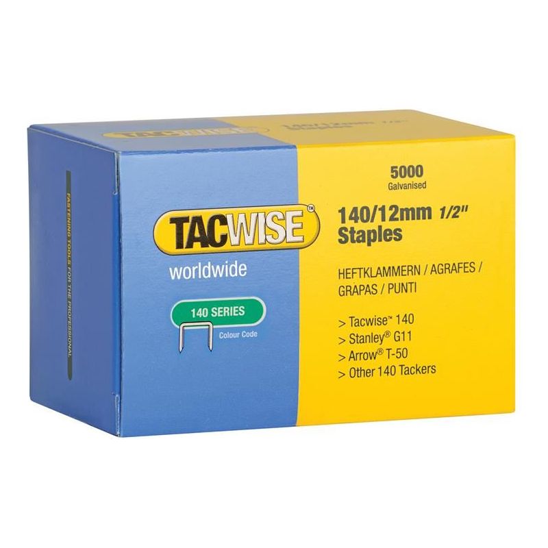 Tacwise 140 Galvanised Staples 12mm (Pack 5000) Tacwise - RockBottom Northampton