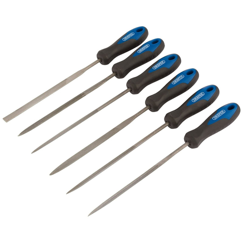 Draper Soft Grip Needle File Set, 140mm (6 Piece) 83982 Draper - Town Tools 