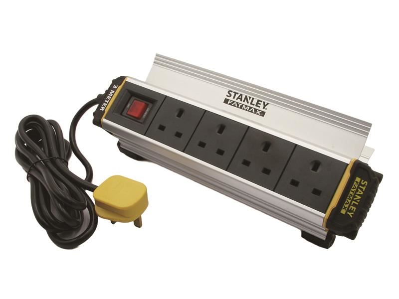 STANLEY Electrical 4-Gang IP20 Powerboard with Clamp 3m STANLEY� Electrical - RockBottom Nothampton