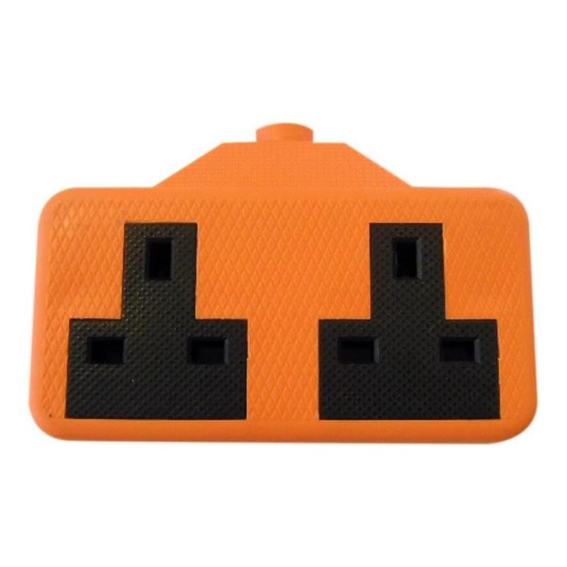 Dencon Trailing Socket 13A 2-Gang Orange Dencon - RockBottom Northampton