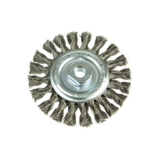Lessmann Knot Wheel Brush 100 x 12mm M14 Bore, 0.50 Steel Wire Lessmann - RockBottom Northampton