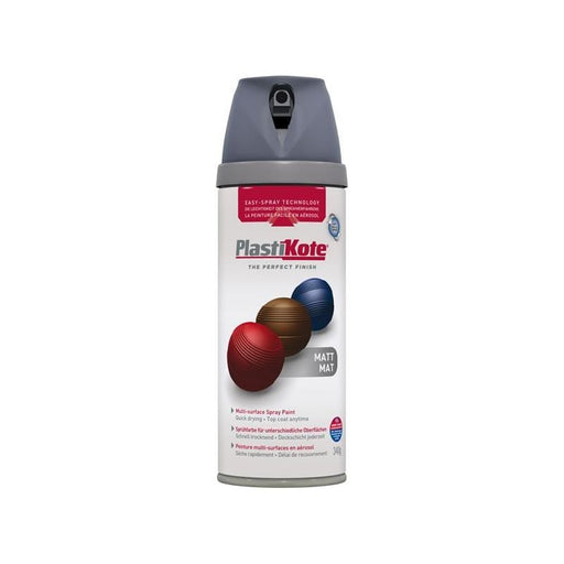 Plastikote Twist & Spray Matt Grey 400ml PlastiKote - RockBottom Nothampton