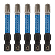 Draper Expert PZ-Type Impact Screwdriver Bits, No.3 x 50mm, 1/4" Hex (Pack of 5) Draper - Town Tools 