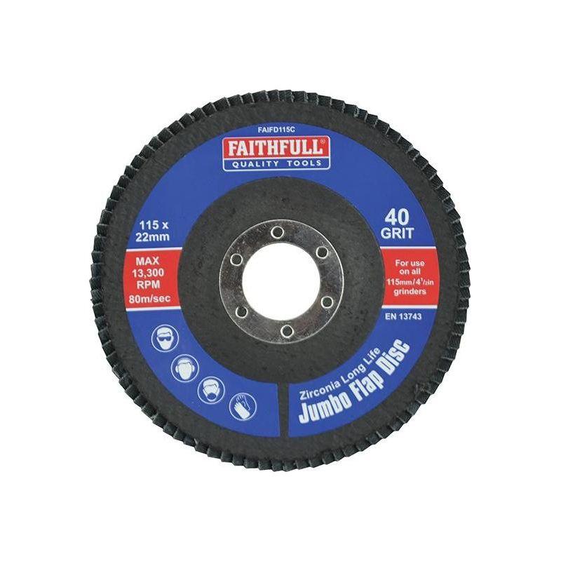 Faithfull Abrasive Jumbo Flap Disc 115mm Coarse Faithfull - RockBottom Northampton