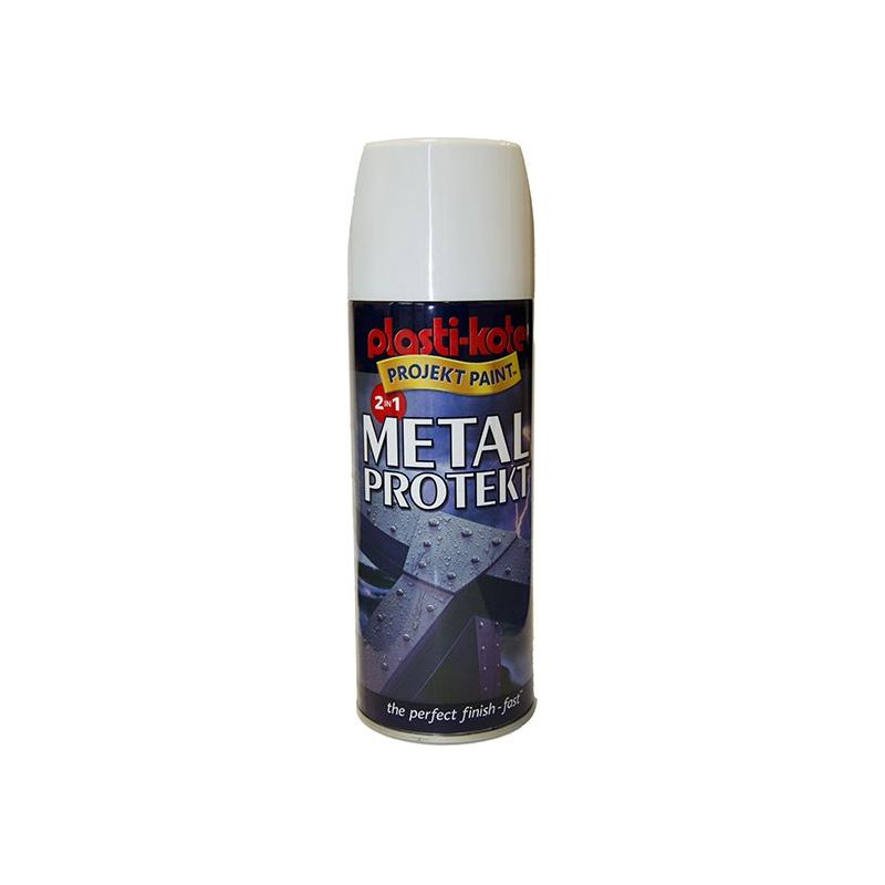Plastikote Metal Protekt Spray Gloss White 400ml PlastiKote - RockBottom Nothampton