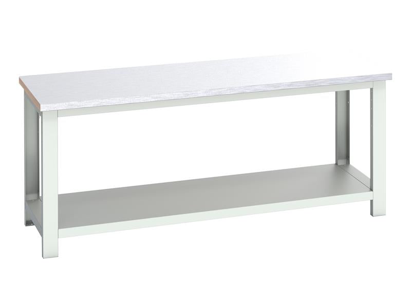 Bott Cubio Bench with Shelf, Steel Clad Top 2000 x 750mm