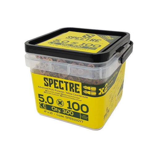 Forgefix Spectre™ PZ Compatible Wood Screw CSK ZYP 5.0 x 100mm Tub 300 ForgeFix - RockBottom Northampton
