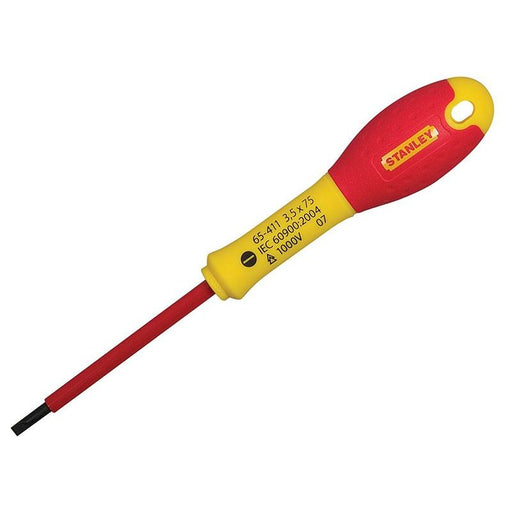 Stanley® Hand Tools FatMax® VDE Insulated Screwdriver Parallel Tip 4.0 x 100mm STANLEY® Hand Tools - RockBottom Nothampton