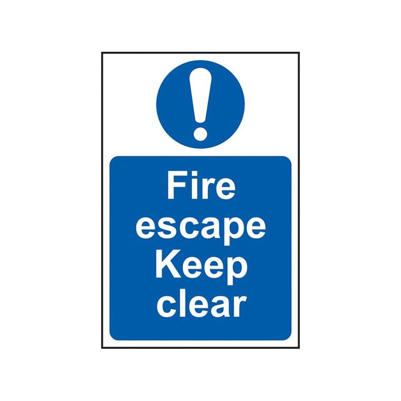 Scan Fire Escape Keep Clear - PVC Sign 200 x 300mm Scan - RockBottom Nothampton