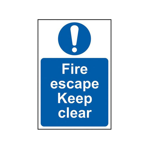 Scan Fire Escape Keep Clear - PVC Sign 200 x 300mm Scan - RockBottom Nothampton