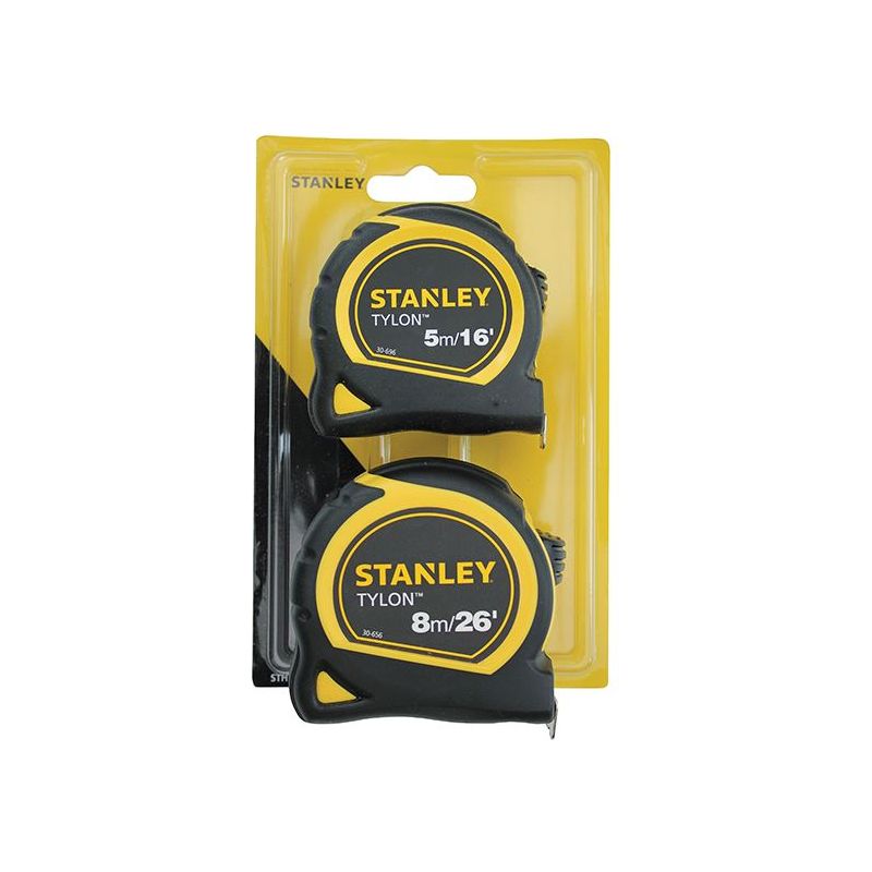 Stanley® Hand Tools Tylon™ Pocket Tapes 5m/16ft + 8m/26ft (Twin Pack) STANLEY® Hand Tools - RockBottom Nothampton