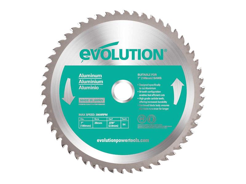 Evolution - Aluminium Cutting Circular Saw Blade 180 x 20mm x 54T