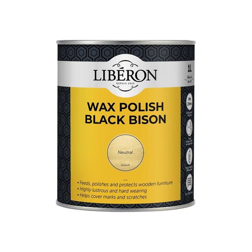 Liberon Black Bison Wax Paste Neutral 1kg Liberon - RockBottom Northampton
