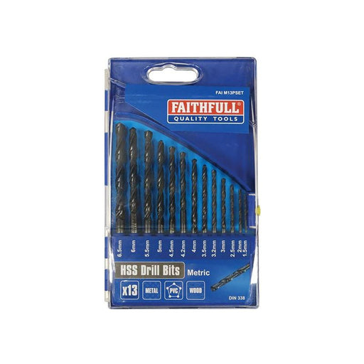 Faithfull HSS Jobber Drill Bit Set, 13 Piece (1.5-6.5mm) Faithfull - RockBottom Northampton
