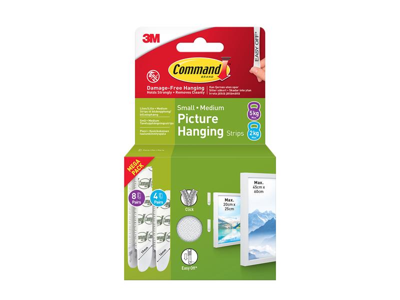 Command™ Picture Hanging Strips Small and Medium, Value Pack