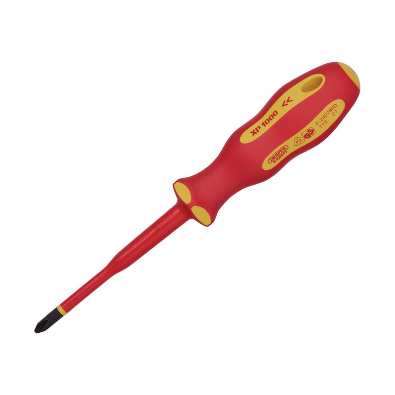 Draper XP1000 VDE Slimline Cross Slot Screwdriver, No.2 x 100mm 02164 Draper - Town Tools 